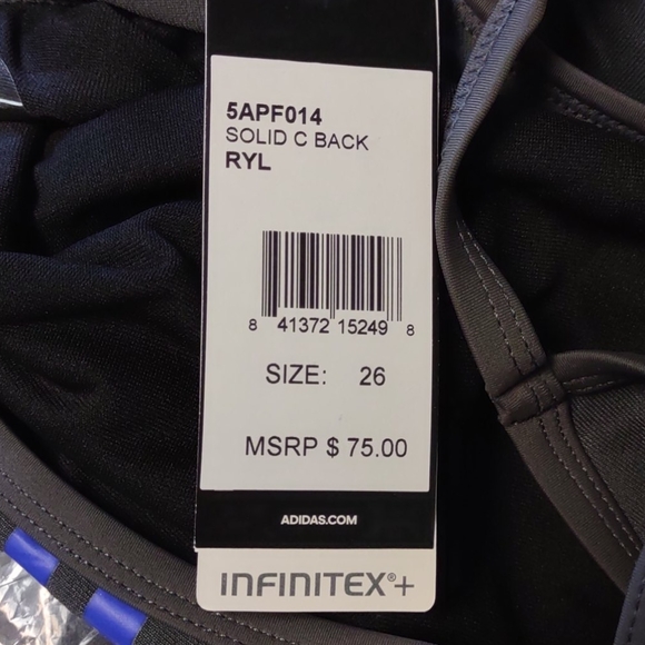 Adidas Solid Stripes C - Back One Piece Swimsuit Juniors - Picture 11 of 14